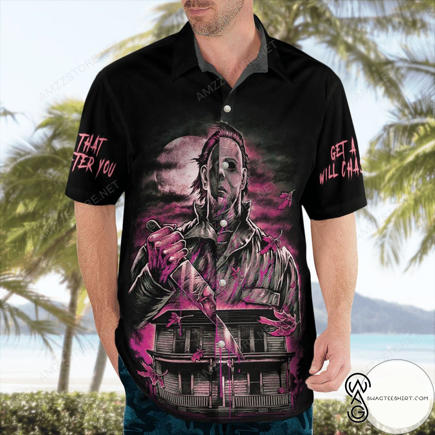 [Top Trending] Get A Man That Will Chase After You Michael Myers Halloween Casual Summer Beach Full Printing Hawaiian Shirt